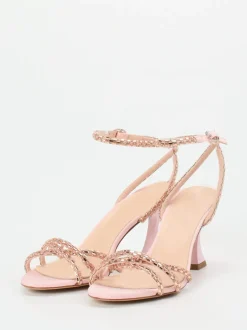 Konstantin Starke – High Heel Sandalette aus Metallicleder rosé