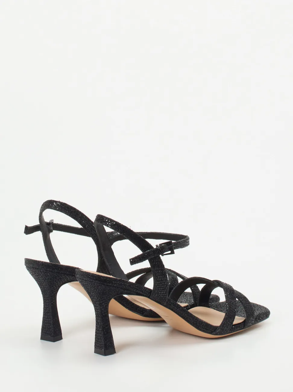 Konstantin Starke – High Heel Sandaletten aus Metallicleder schwarz
