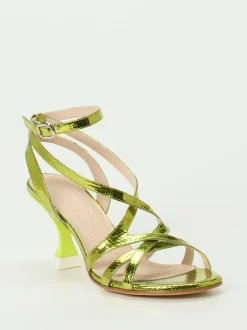 Konstantin Starke – High Heel Sandalen aus Metallicleder