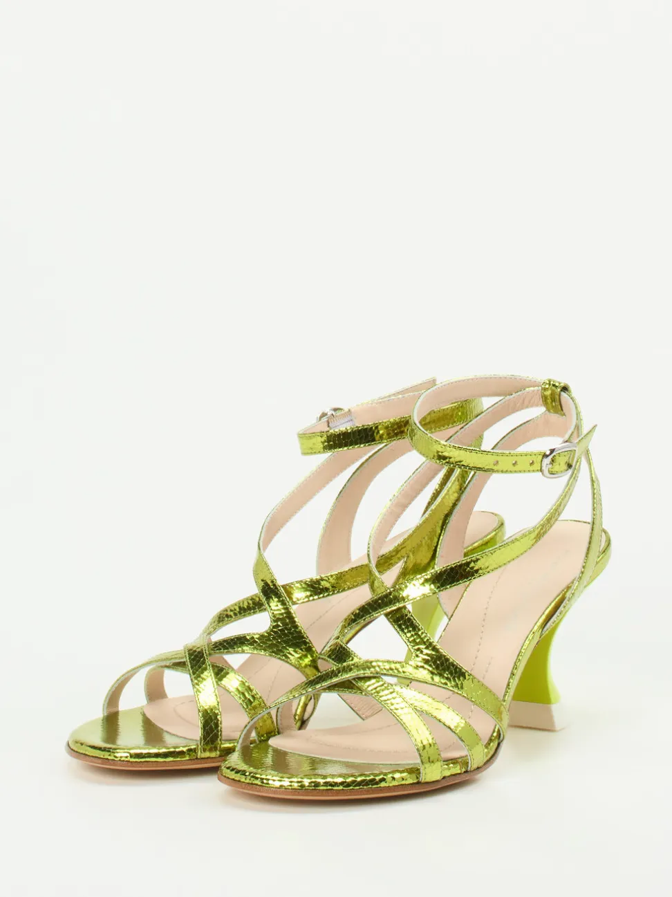 Konstantin Starke – High Heel Sandalen aus Metallicleder