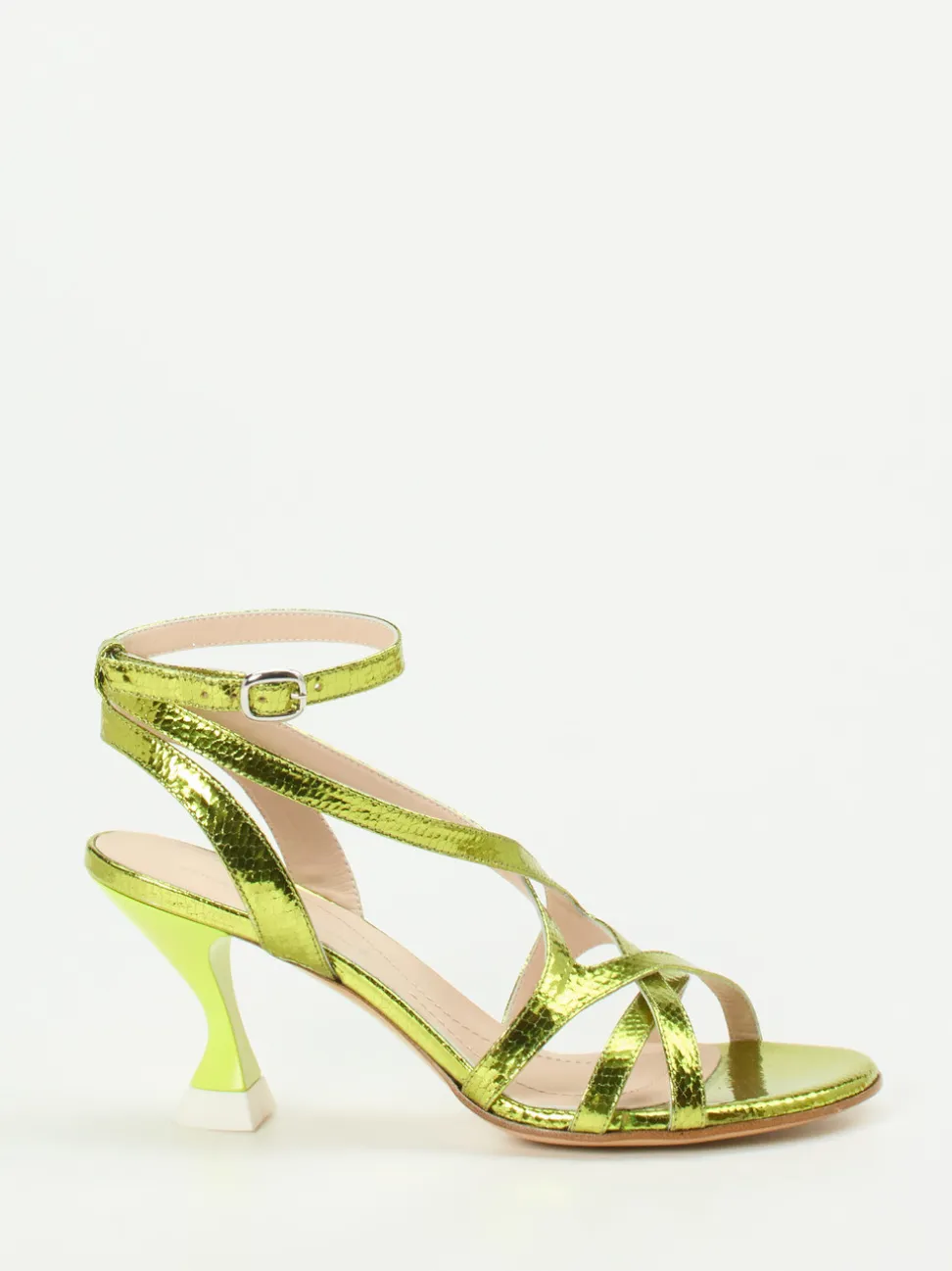 Konstantin Starke – High Heel Sandalen aus Metallicleder