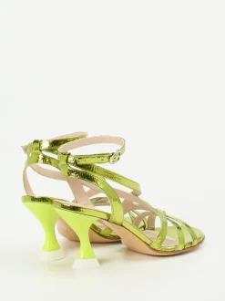 Konstantin Starke – High Heel Sandalen aus Metallicleder