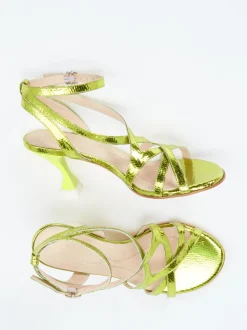 Konstantin Starke – High Heel Sandalen aus Metallicleder