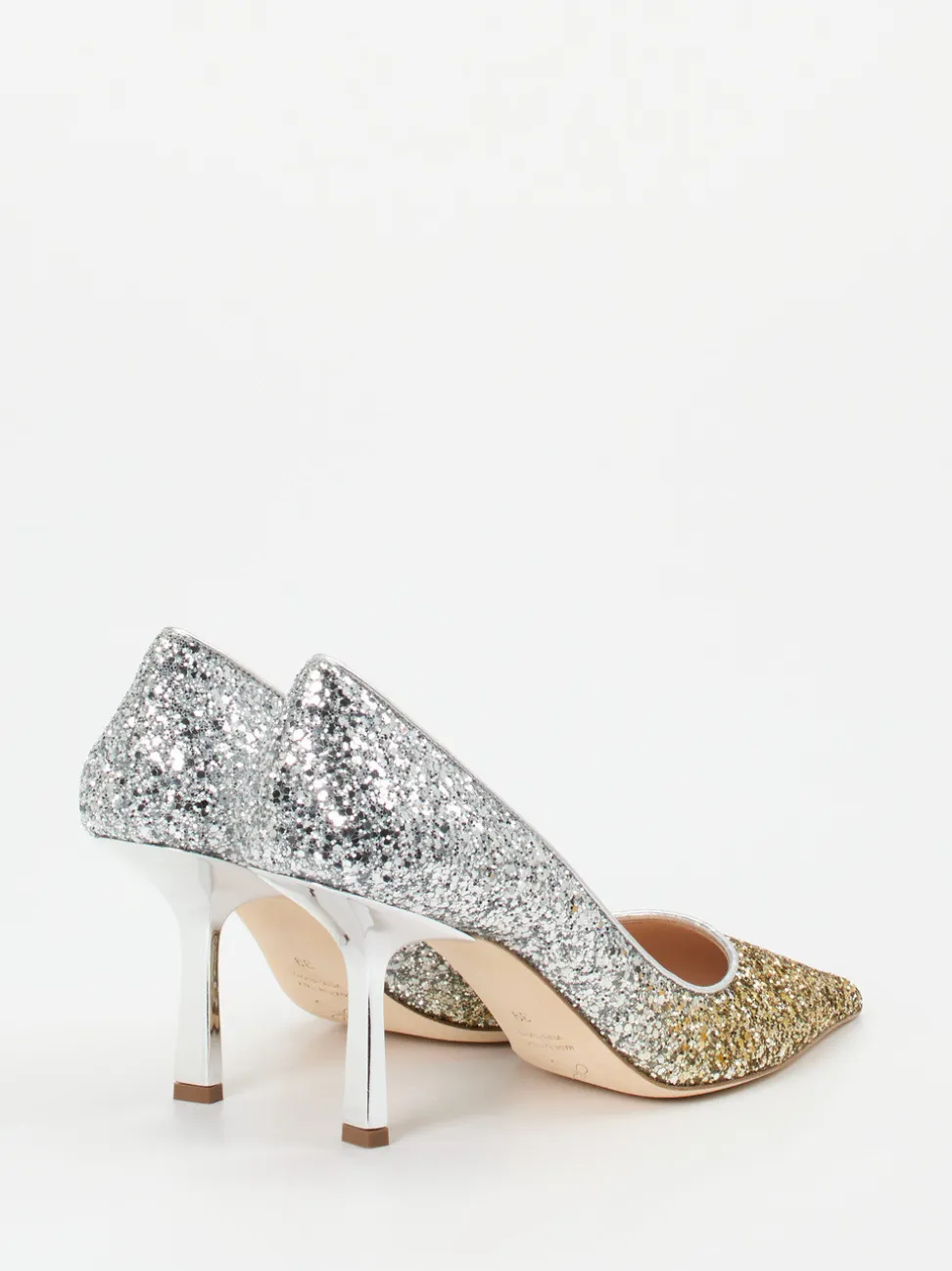 Konstantin Starke – High Heels aus Metallic-Glitzertextil Gold
