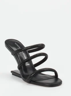 Konstantin Starke – High Heel Mules aus Metallicleder Schwarz