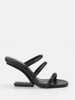 Konstantin Starke – High Heel Mules aus Metallicleder Schwarz