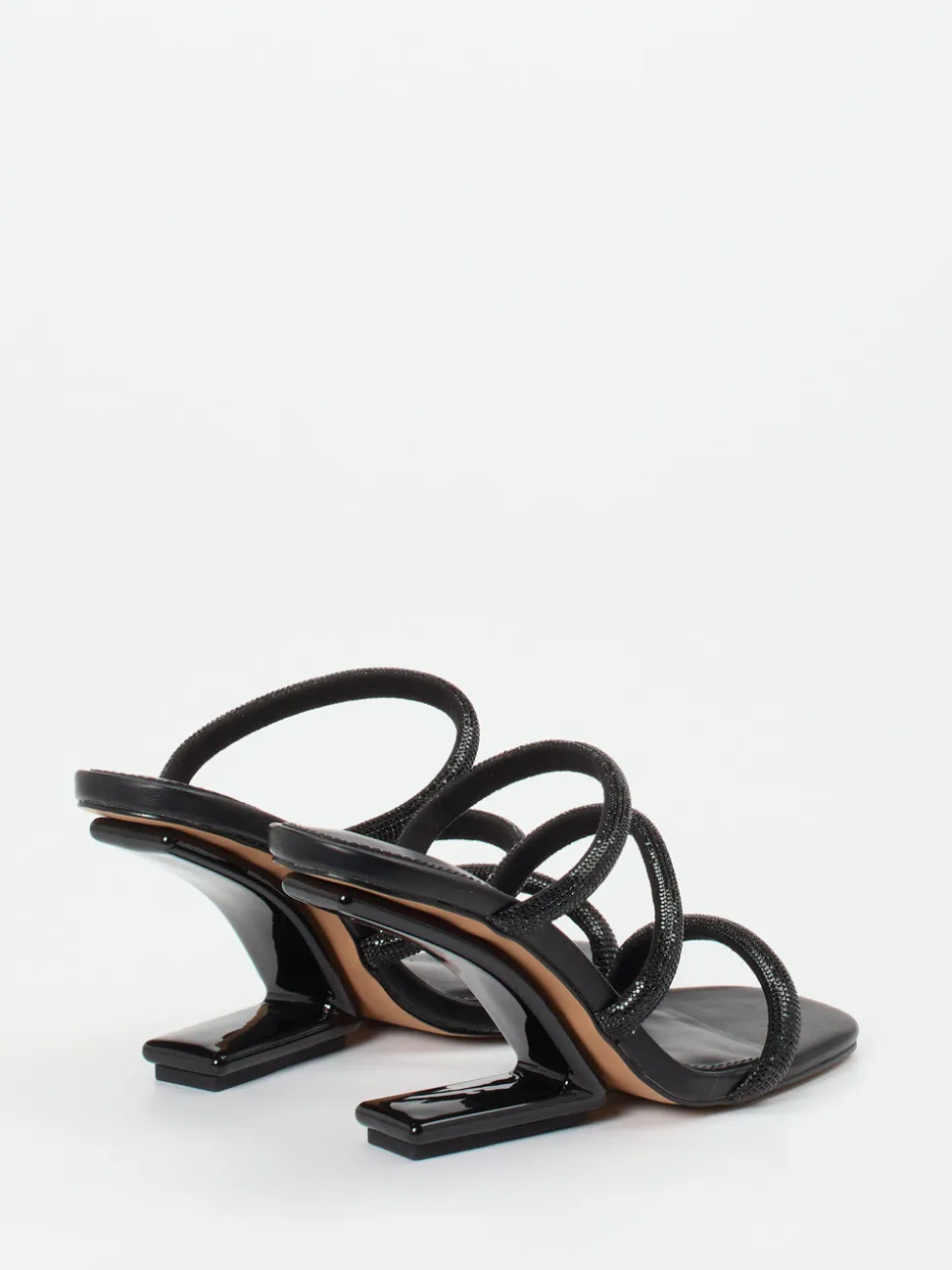 Konstantin Starke – High Heel Mules aus Metallicleder Schwarz