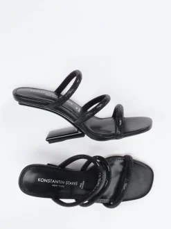 Konstantin Starke – High Heel Mules aus Metallicleder Schwarz