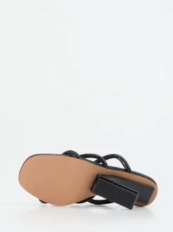 Konstantin Starke – High Heel Mules aus Metallicleder Schwarz