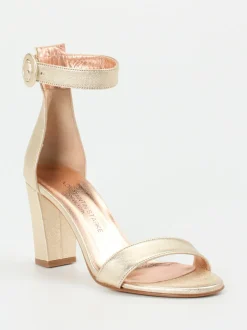 Konstantin Starke – High Heel Sandale aus Veloursleder Gold