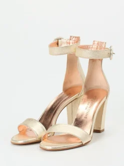 Konstantin Starke – High Heel Sandale aus Veloursleder Gold