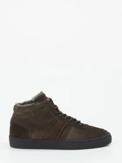 Konstantin Starke – High-Top Sneaker aus Veloursleder Dunkelbraun