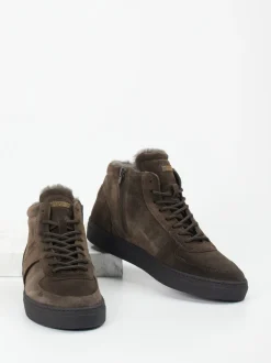 Konstantin Starke – High-Top Sneaker aus Veloursleder Dunkelbraun