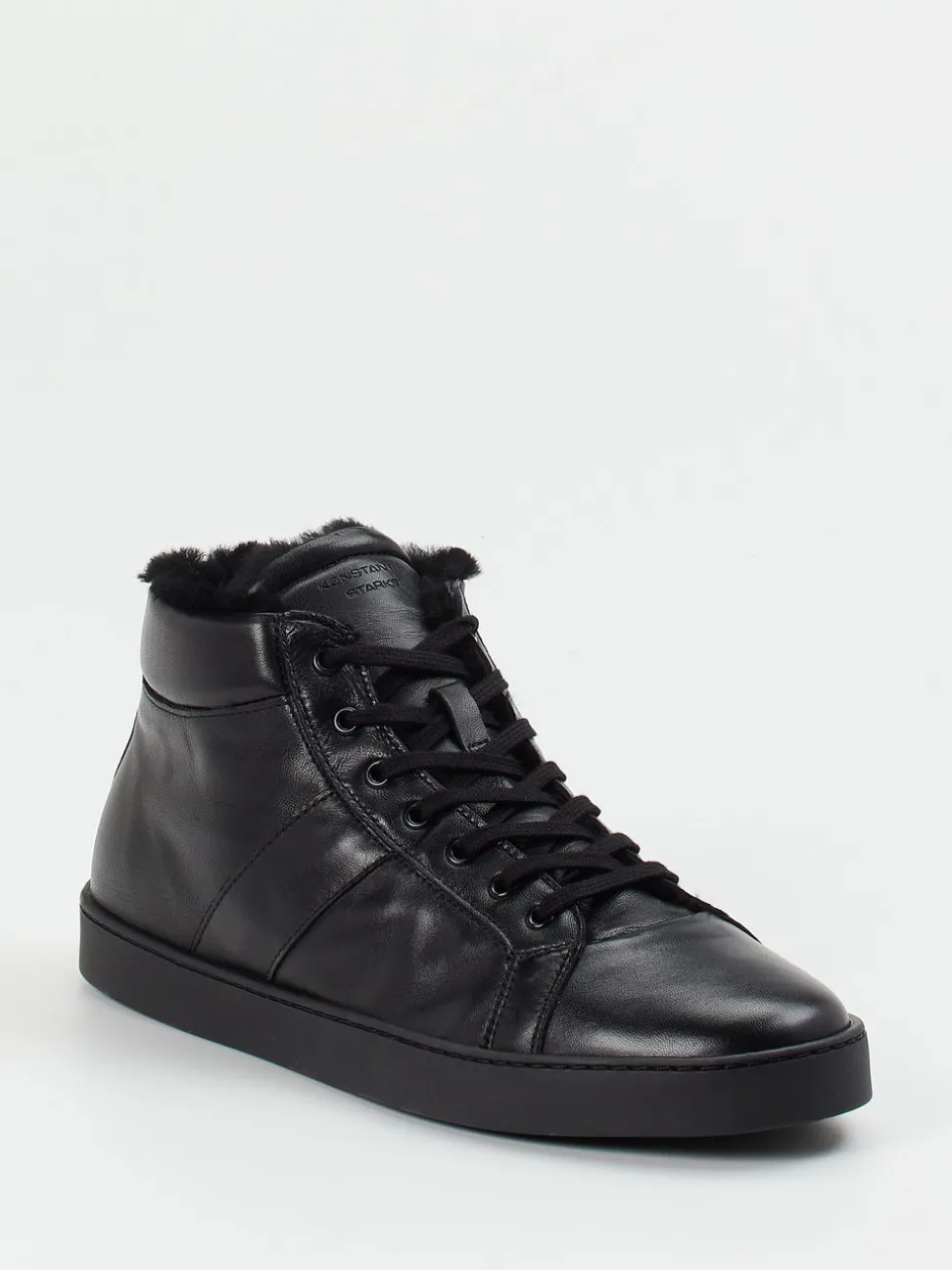 Konstantin Starke – High-Top Sneaker aus Lammleder schwarz