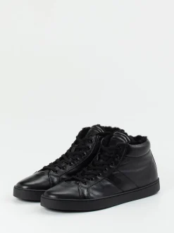 Konstantin Starke – High-Top Sneaker aus Lammleder schwarz