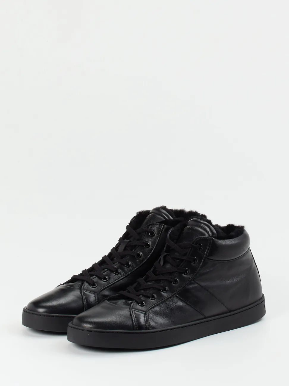 Konstantin Starke – High-Top Sneaker aus Lammleder schwarz