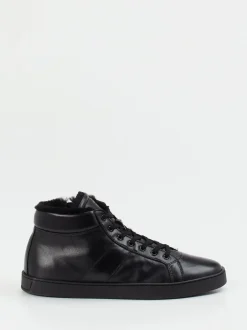 Konstantin Starke – High-Top Sneaker aus Lammleder schwarz