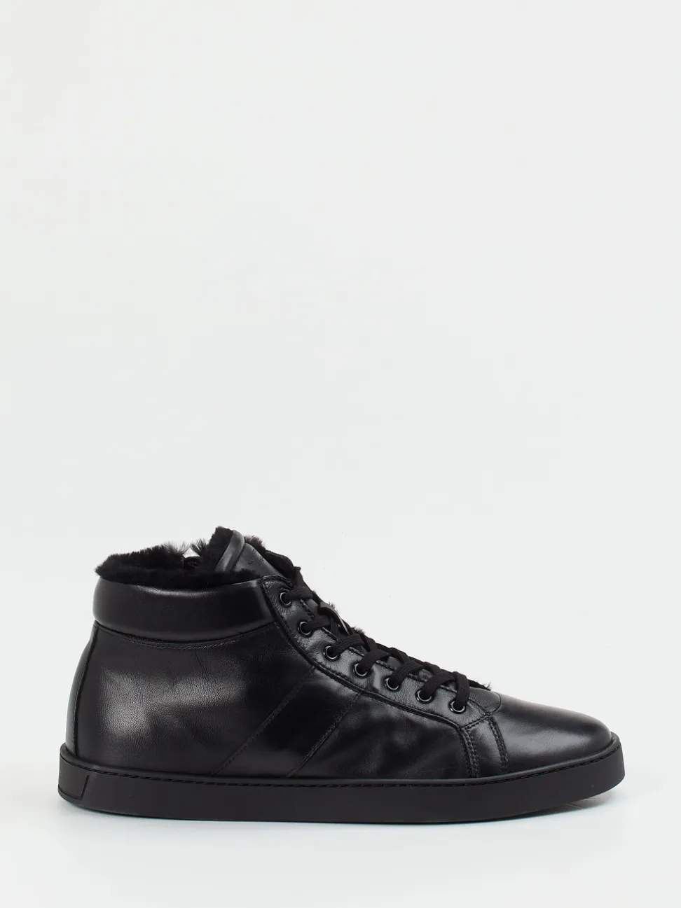 Konstantin Starke – High-Top Sneaker aus Lammleder schwarz