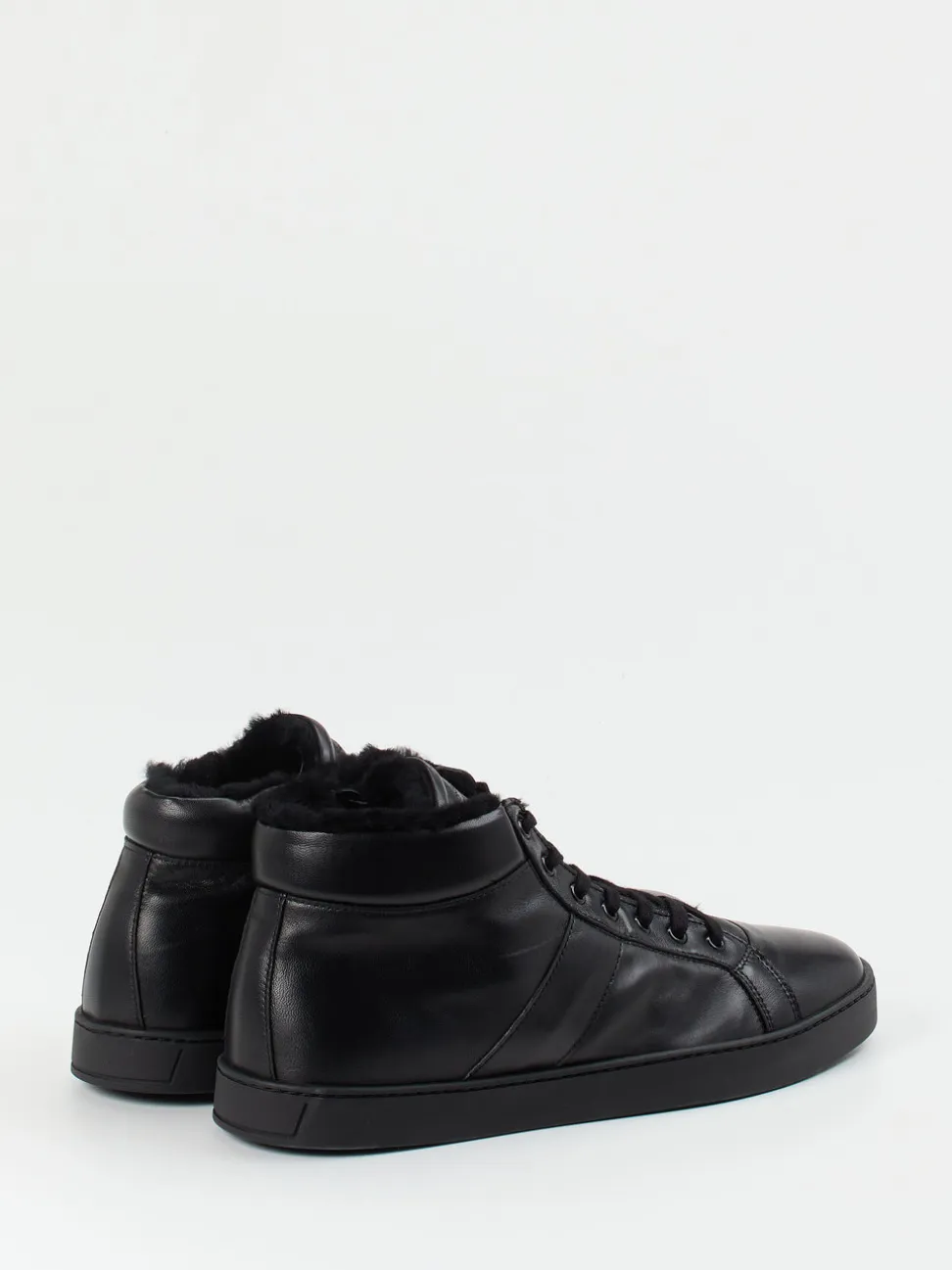 Konstantin Starke – High-Top Sneaker aus Lammleder schwarz