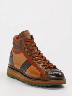 Konstantin Starke – High-Top Sneaker aus Kalbleder braun