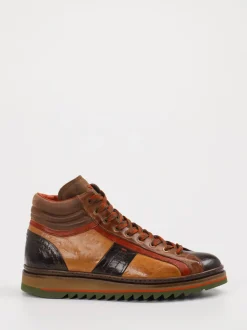 Konstantin Starke – High-Top Sneaker aus Kalbleder braun