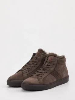 Konstantin Starke – High-Top Sneaker aus Veloursleder braun