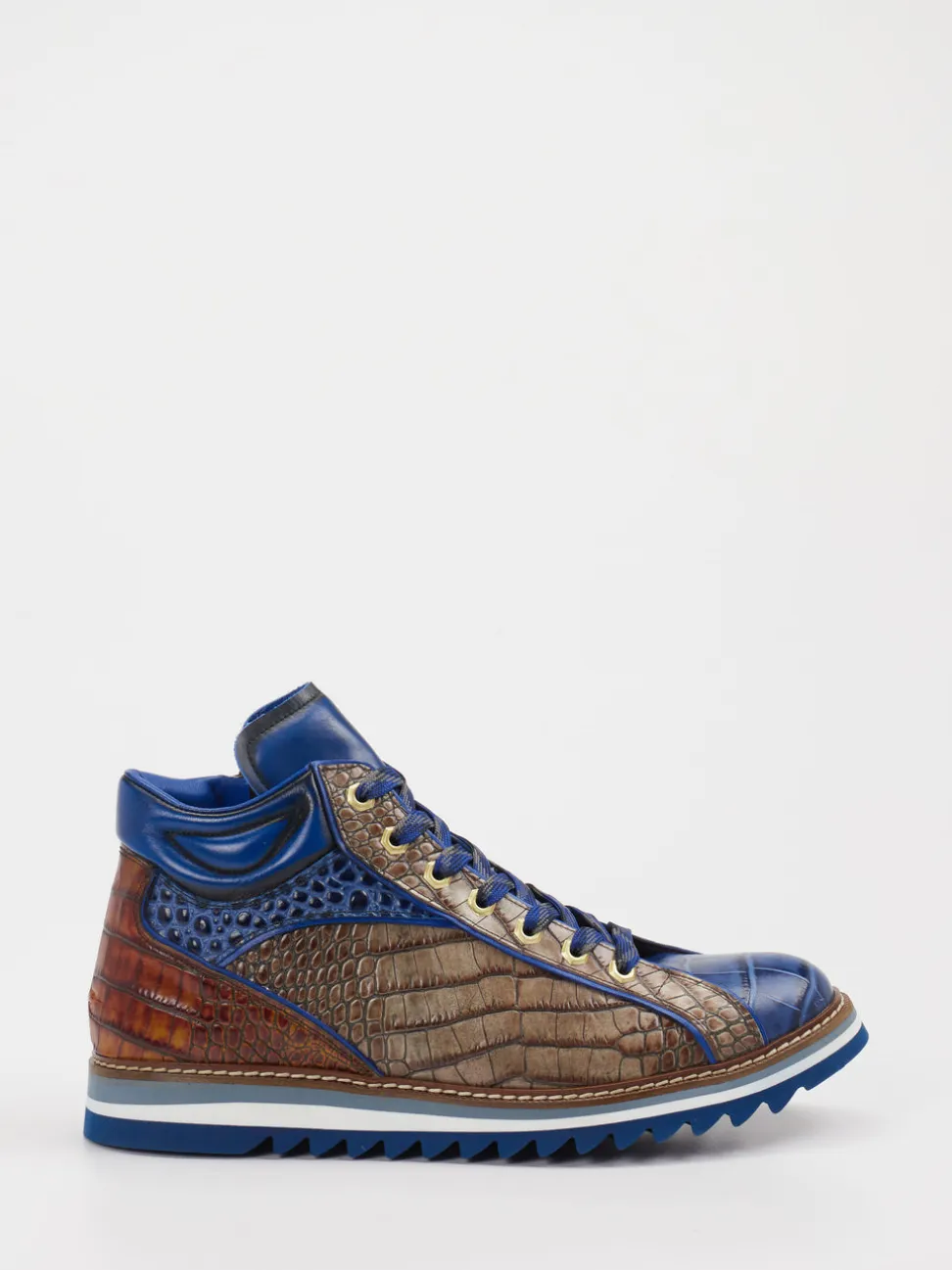 Konstantin Starke – High-Top Sneaker aus Leder Blau