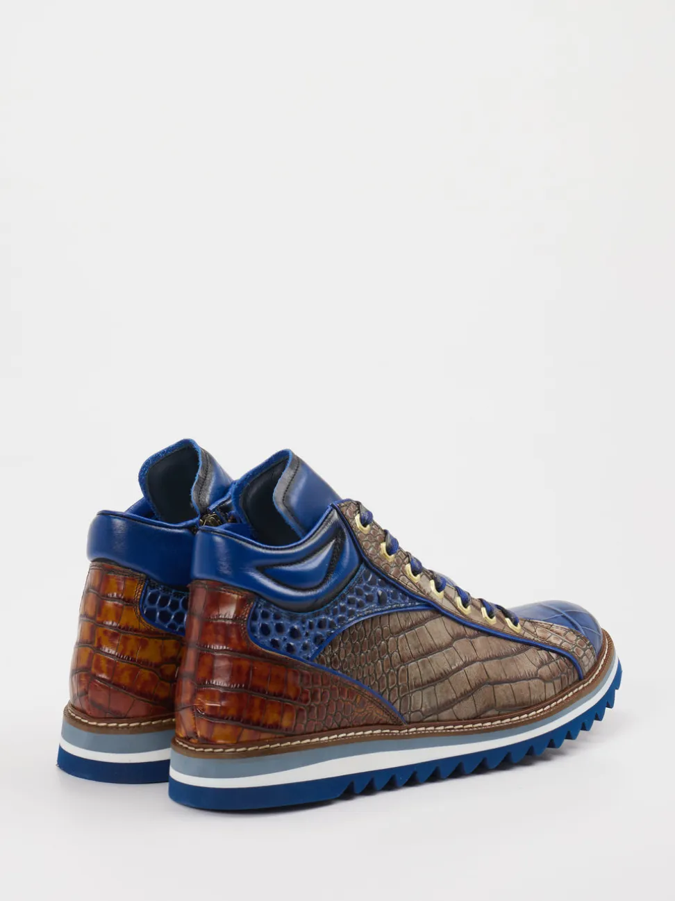 Konstantin Starke – High-Top Sneaker aus Leder Blau