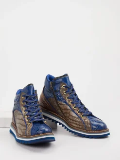 Konstantin Starke – High-Top Sneaker aus Leder Blau