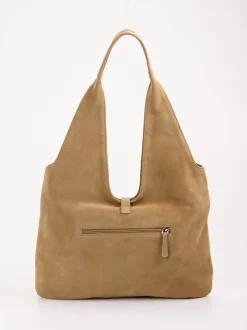 Konstantin Starke – Hobo Bag aus Veloursleder Sandbeige