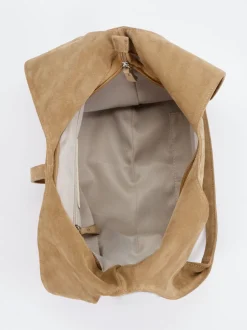Konstantin Starke – Hobo Bag aus Veloursleder Sandbeige