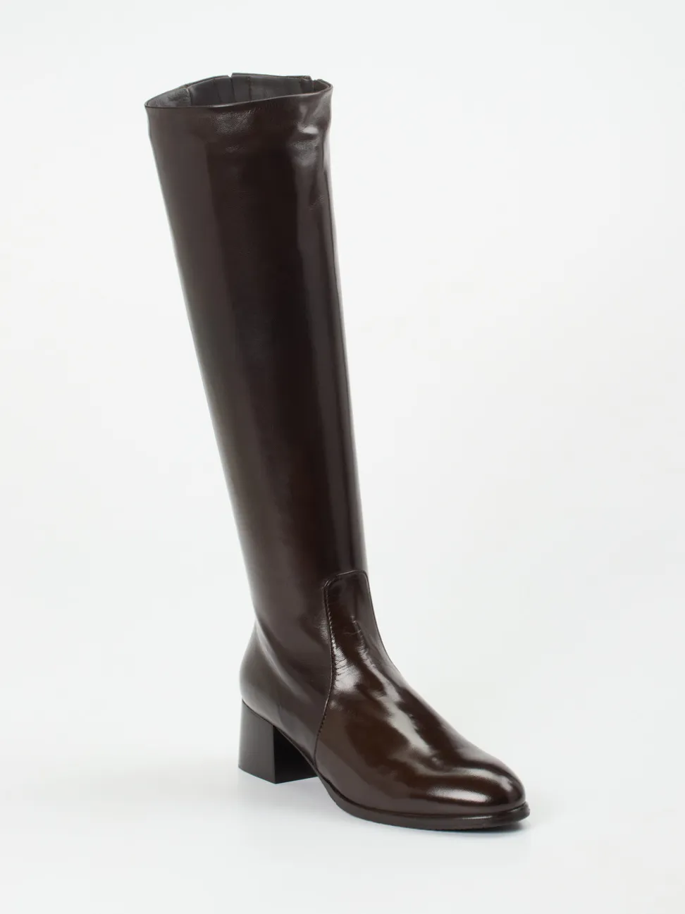 Konstantin Starke – Kniehohe Stiefel aus Lammleder Braun