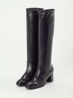 Konstantin Starke – Kniehohe Stiefel aus Lammleder Schwarz