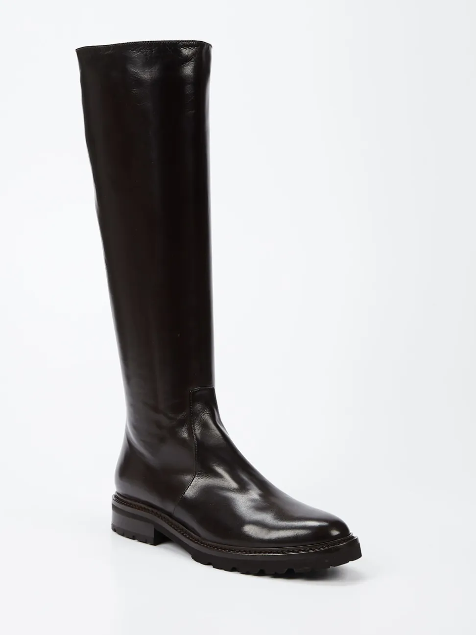 Konstantin Starke – Kniestiefel aus Lammleder Braun