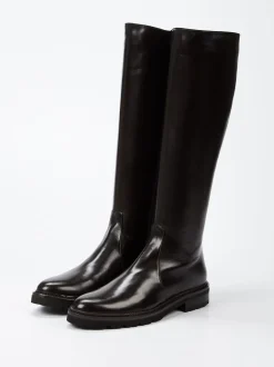 Konstantin Starke – Kniestiefel aus Lammleder Braun