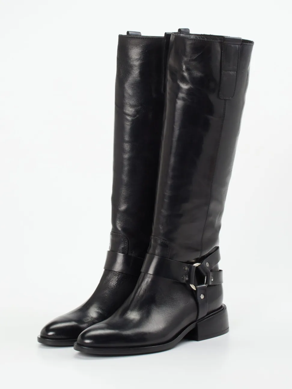 Konstantin Starke – Kniestiefel aus Kalbleder Schwarz