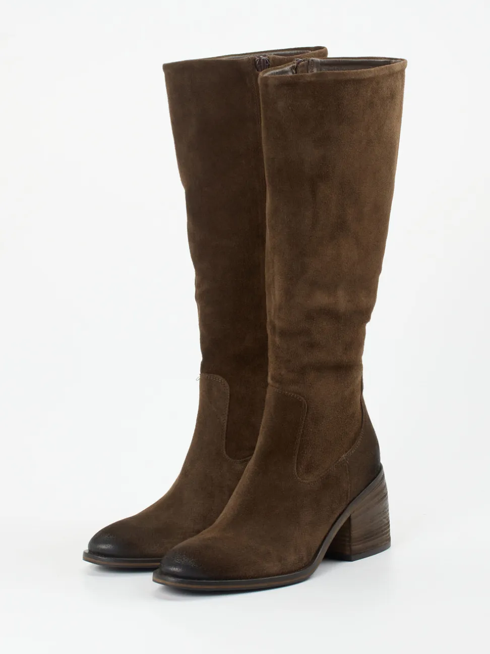 Konstantin Starke – Kniestiefel aus Veloursleder braun