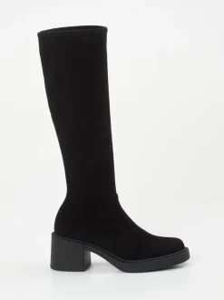 Konstantin Starke – Kniestiefel aus Veloursleder schwarz