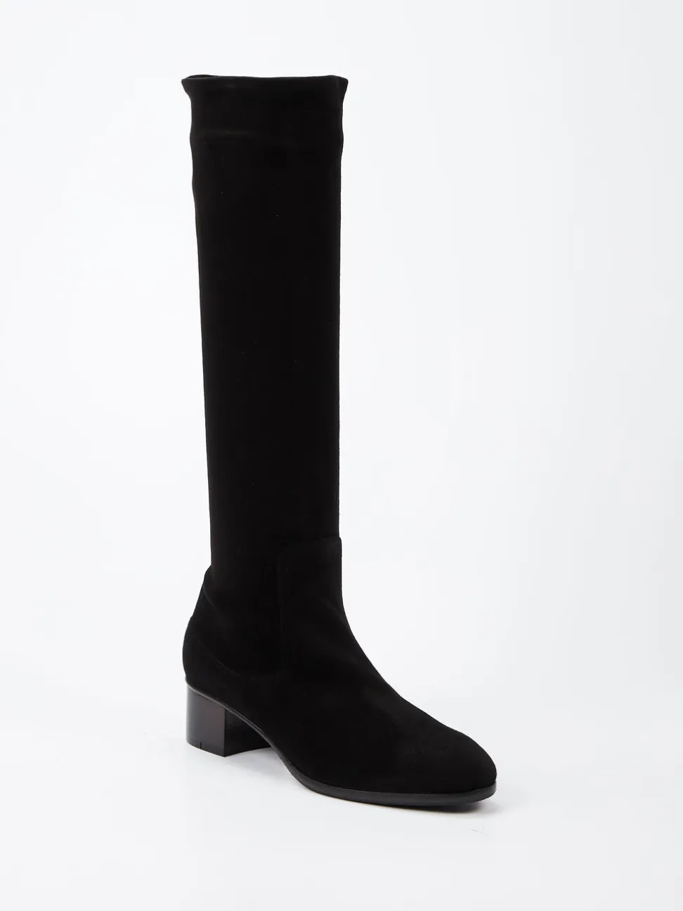 Konstantin Starke – Kniestiefel aus Veloursleder Schwarz