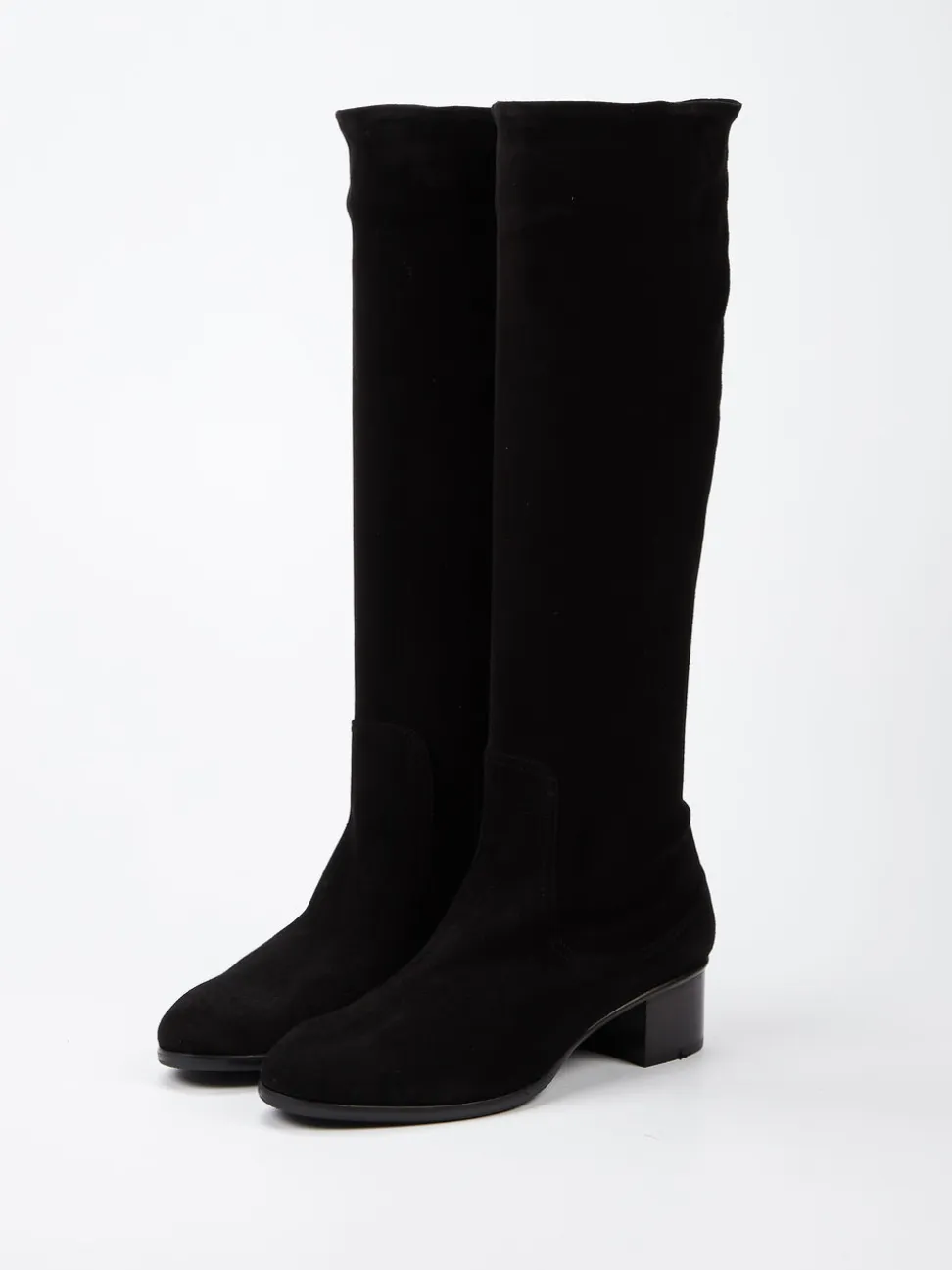 Konstantin Starke – Kniestiefel aus Veloursleder Schwarz