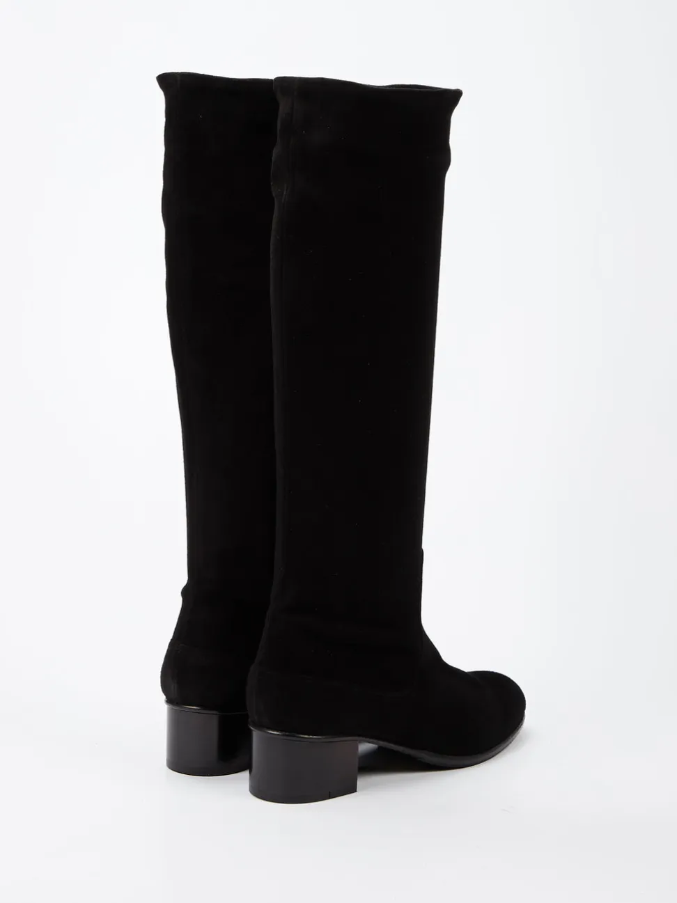 Konstantin Starke – Kniestiefel aus Veloursleder Schwarz