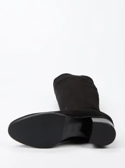 Konstantin Starke – Kniestiefel aus Veloursleder Schwarz