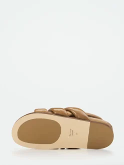 Konstantin Starke – Komfort-Sandalen aus Lammleder cognac