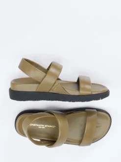 Konstantin Starke – Komfortsandalen aus Kalbleder grün
