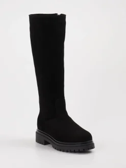 Konstantin Starke – Langschaftstiefel aus Veloursleder schwarz