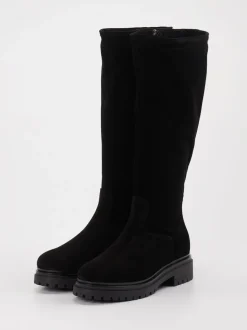 Konstantin Starke – Langschaftstiefel aus Veloursleder schwarz