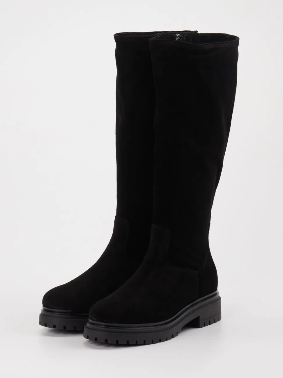 Konstantin Starke – Langschaftstiefel aus Veloursleder schwarz