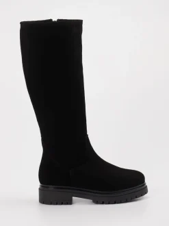 Konstantin Starke – Langschaftstiefel aus Veloursleder schwarz