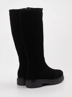 Konstantin Starke – Langschaftstiefel aus Veloursleder schwarz