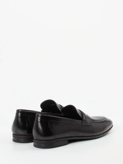 Konstantin Starke – Loafer aus geprägtem Leder schwarz